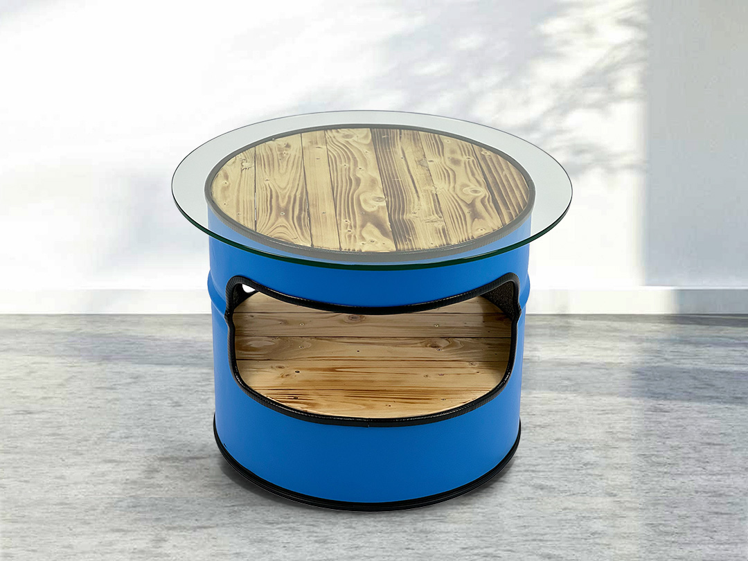 BOB, Coffee Table Made of an Oil Barrel 