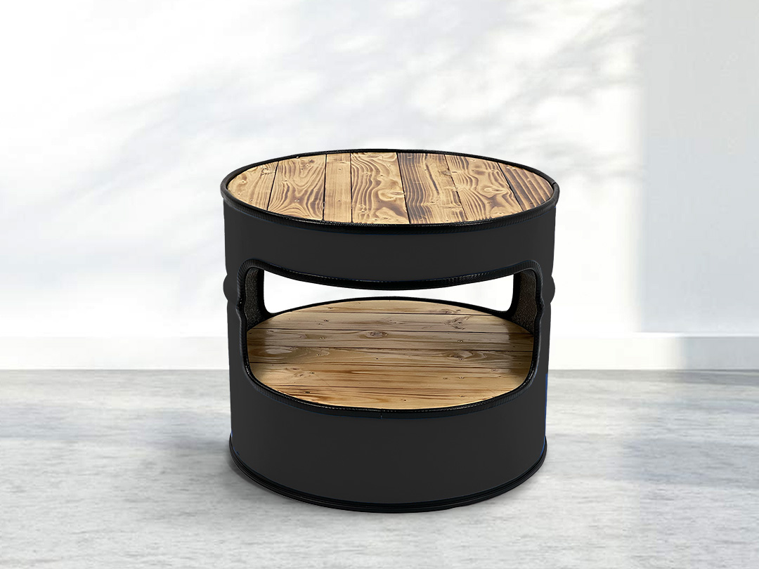 BOB, Coffee Table Made of an Oil Barrel 