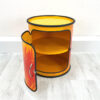 Vielseitiges Upcycling Moebel: "Butch" Nachttisch oder Barschrank mit faszinierendem Flammen Design