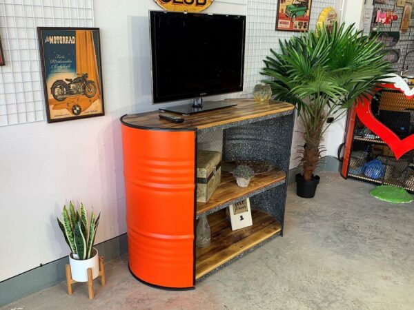 Sideboard Ben orange seitliche Ansicht Fehrnseher Tonnen Tumult